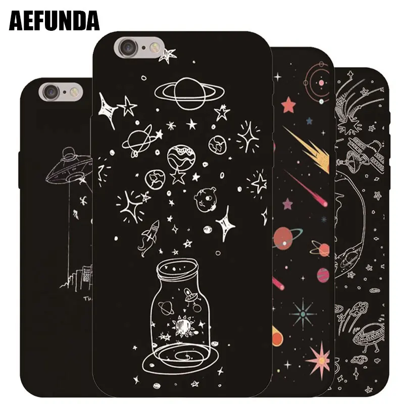 

Meteor UFO Alien Outer Space TPU Case for iPhone 5S 5 SE 6 6S 7 8 Plus X XS Max XR Slim Silicone Stick Figure Moon Case Cover