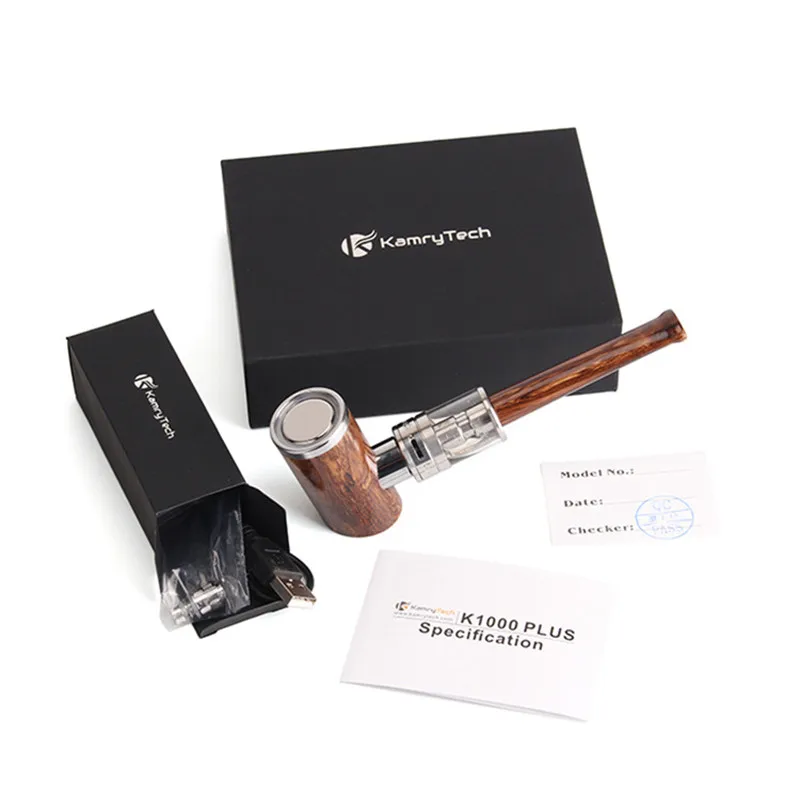 

Original Kamry K1000 Plus Wooden ePipe Vape Pen Starter Kit 35w with 1000mah Battery 4.0ml Tank Long drip tip E Hookah Vaporizer