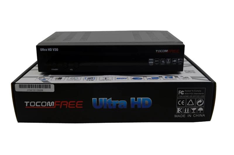 Receptor satellite Digital FTA TOCOMFREE Ultra HD V30 Full HD 8PSK+ cccam newcamd Twin Tuner ATSC