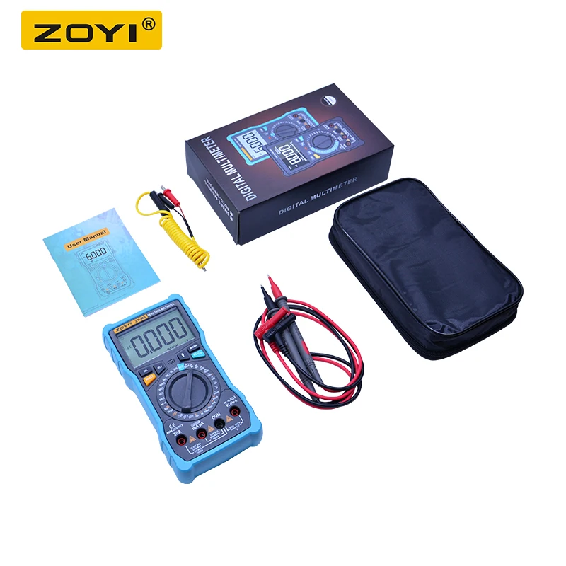 ZOYI True-RMS цифровой мультиметр тестер AC DC Напряжение Ток Ом Температура мультиметр измеритель батареи+ VFC функции ZT-M0/M1