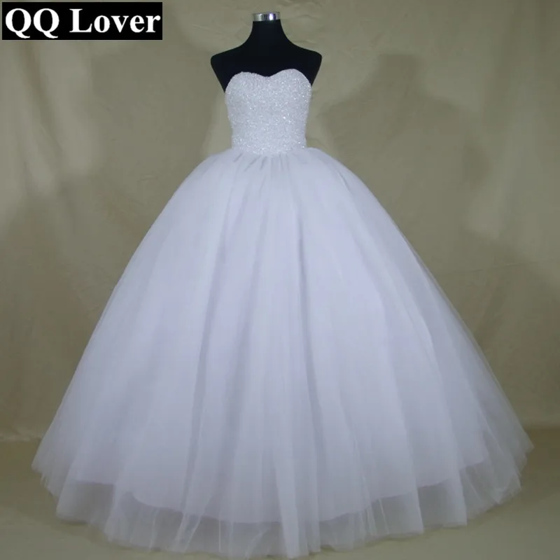 QQ Lover Shining Crystal Robe De Mariage Real Photo font b Wedding b font Dress font