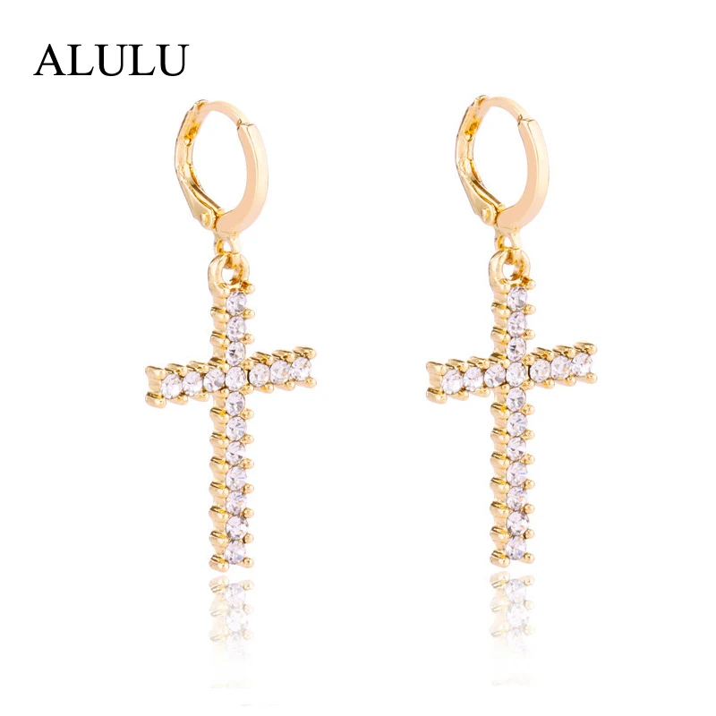 Женские серьги кольца 3 цвета модные стразы крест|fashion hoop earrings|hoop earringswomen earrings |