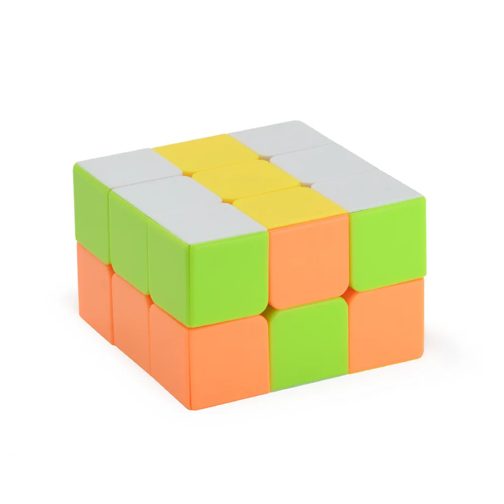 Оранжевый и зеленый 2x3x3 многоцветный стикер без скорости магический куб Твист Головоломка Игрушка Головоломка IQ игра ABS ультра-Гладкий детский подарок