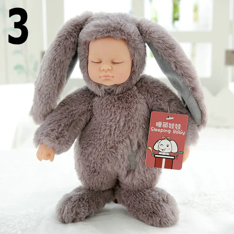 25 см силиконовая кукла reborn baby doll 17 дюймов спящие Младенцы reborn closplay кролик розовый белый Рождественский подарок для детей - Цвет: 3