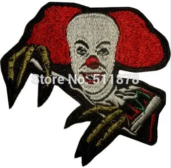 

IT Horror Movie Pennywise the Dancing Clown Stephen King Movie TV Series Embroidered iron on patch transfer COMICS APPLIQUE
