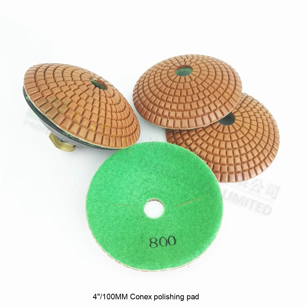 

SHDIATOOL 4pcs 4" #800 convex polishing pads with backer Diameter 100mm bowl shaped wet diamond polishing pads