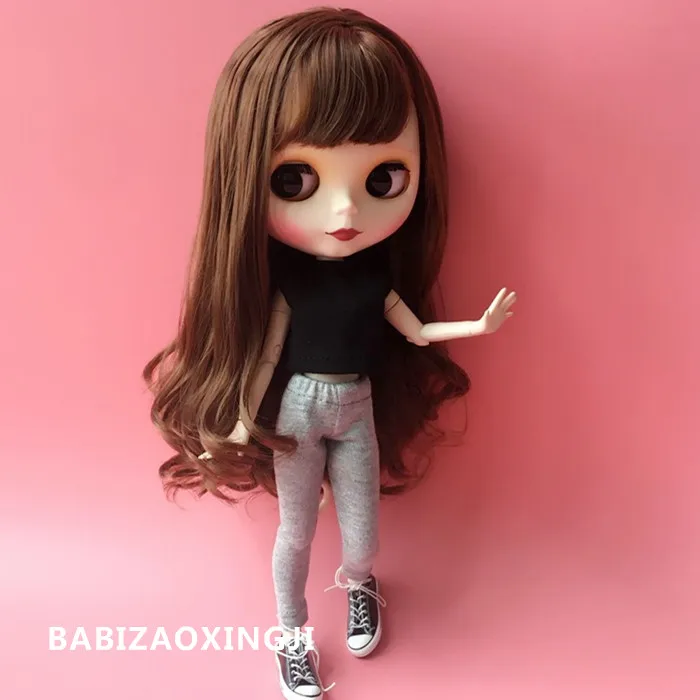 1/6 Модная Повседневная Одежда для куклы blyth, аксессуары для куклы pullip, футболка+ штаны blyth 1/6, Одежда для куклы для Барби