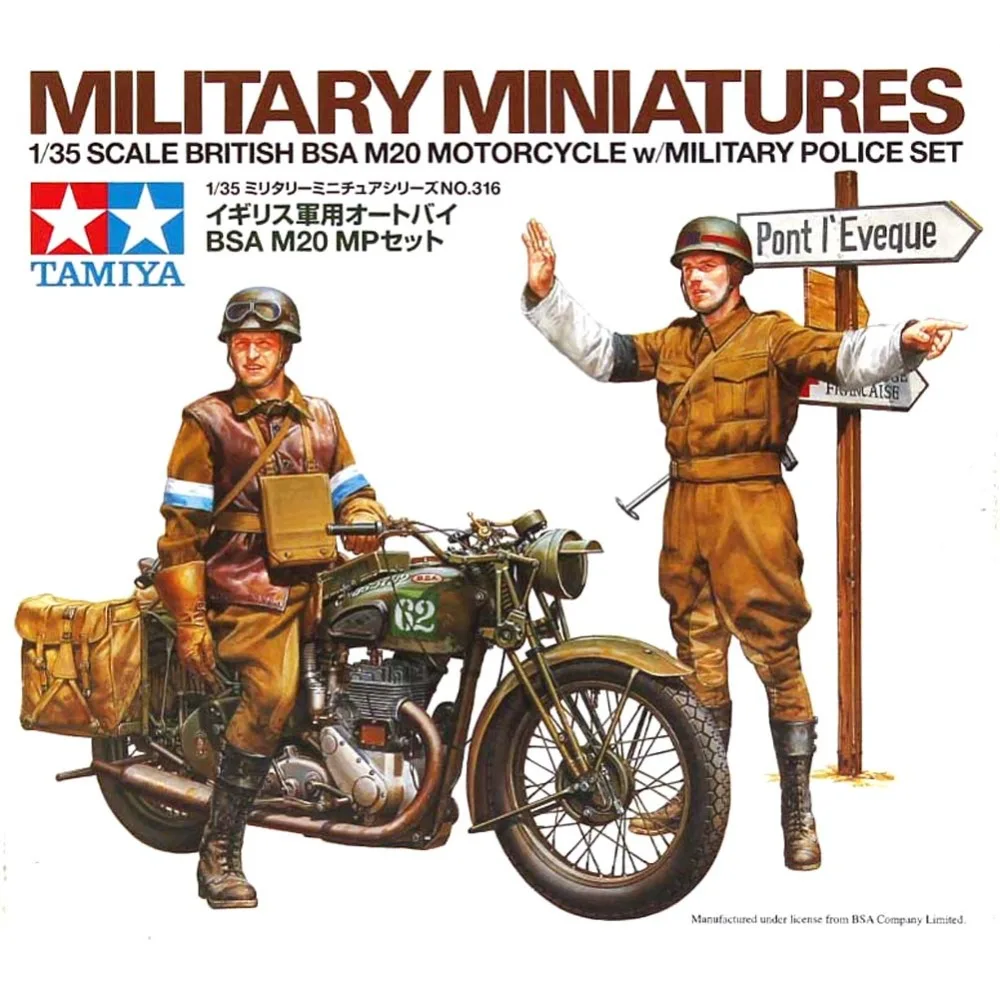 Tamiya 35316 1 35 Inggris BSA OHS M20 Motor W Polisi Militer Set
