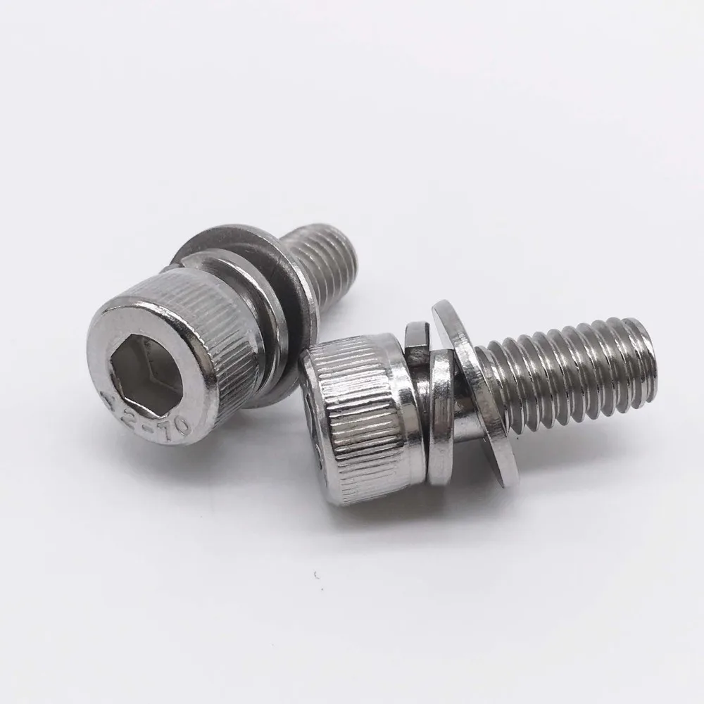SEMS Screws M4x8 Socket Head Cap Screws with Washer Stainless Steel