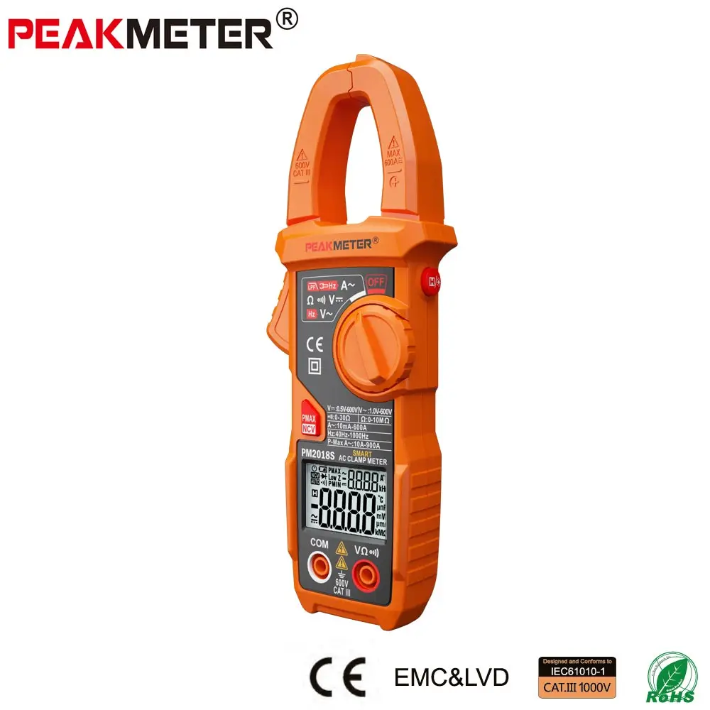 PM2018S PEAKMETER Портативный Умный Цифровой мультиметр переменного тока измеритель