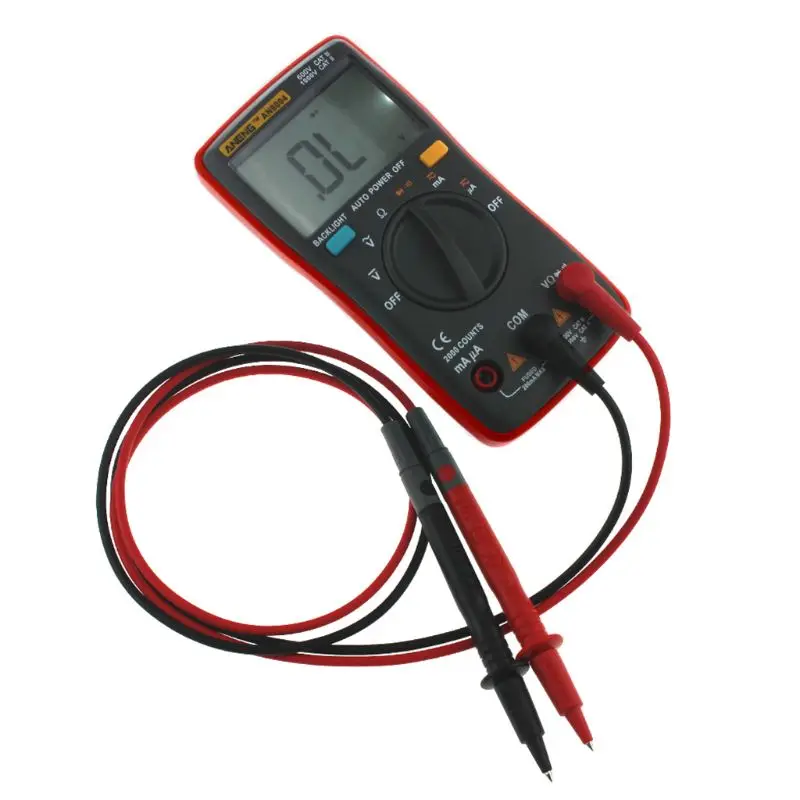 

AN8004 Digital Multimeter LCD Display 6000 Counts Backlight AC/DC Ammeter Voltmeter Ohm Meter Tester