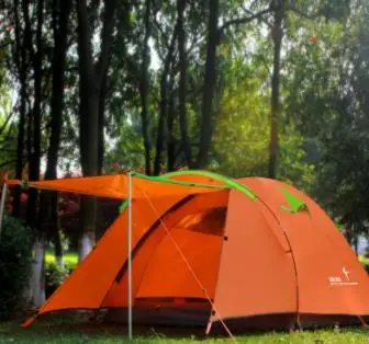 

Outdoor Camping Camping Tent 3-4 People Double Double Door Anti- Rain Wind One Room One Hall Large Tent