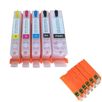 

5 or 6 Colors Refillable Ink Cartridges for Canon PIXMA MG6810 MG5710 Printer With ARC Chips 170 171 for Canon PGI-170 CLI-171