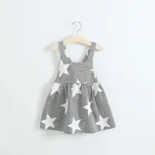 Hot sale ins new girls children s dress baby girls backless striped tiny spot sleeveless font