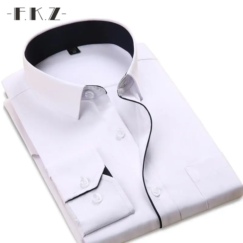 FKZ New Design Men Business Casual Long Sleeved Shirt Male