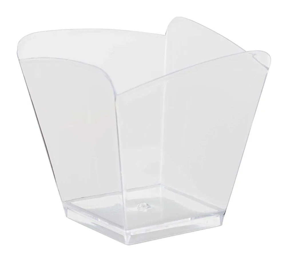 

Promotion - Party Suppliers, Disposable Plastic Tableware, 55*58mm/100ml Clear Wave Dessert Cup, 10/Pack