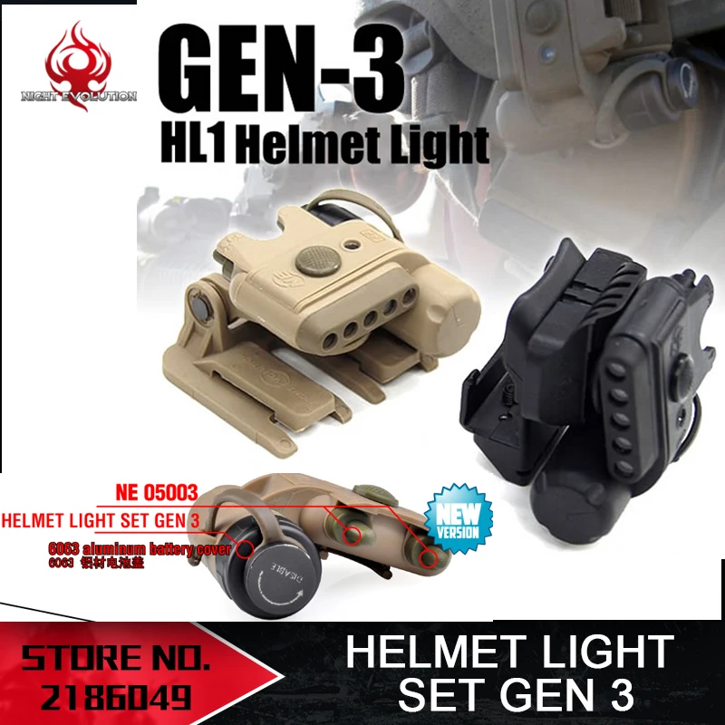 

Night Evolution Tactical Helmet Light Set Gen 3 White Red infrared LED Gen iii Helmet Gen 2 Advanced Edition 360 Rotate NE05003