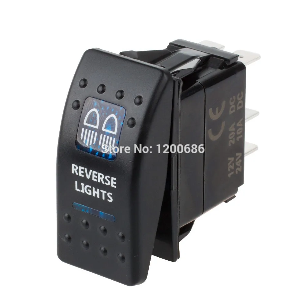 

free ship Car Boat Truck Light Toggle switch 5pin Waterproof 12V/20A Bar Carling Style Blue Toggle Rocker SPST ON-OFF Switch