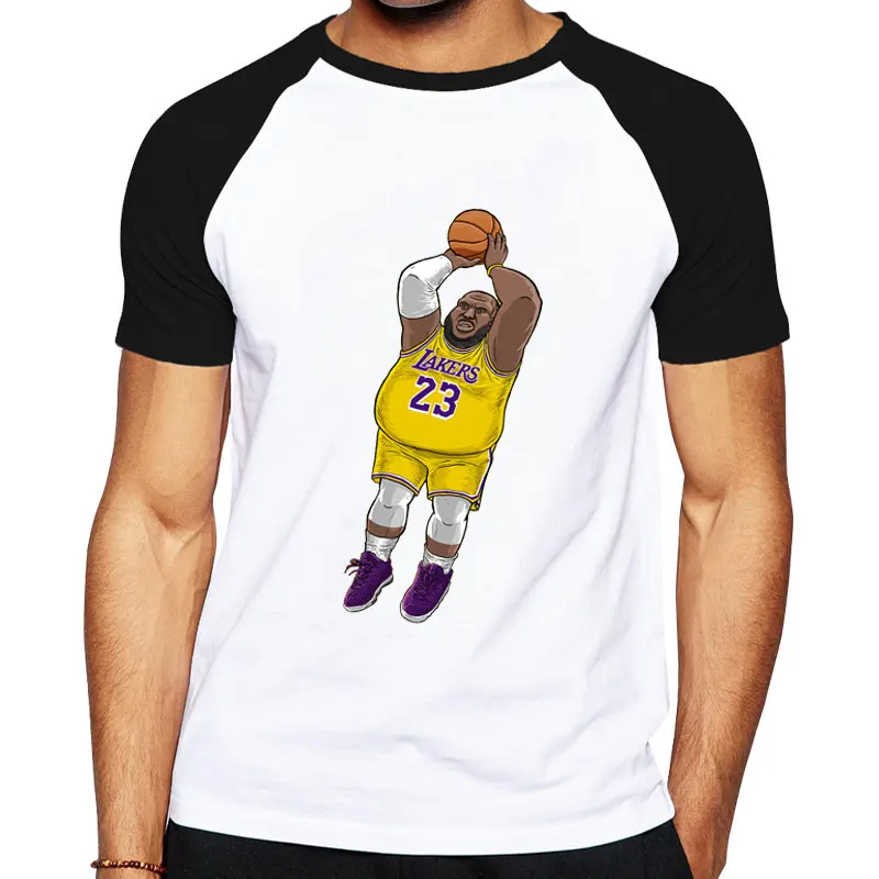 

Lebron James Lakers T Shirt Fat Funny James King T-shirt Basketball Tops Jump Shot Tee Streetwear Men Hip Hop Clothes Plus Size