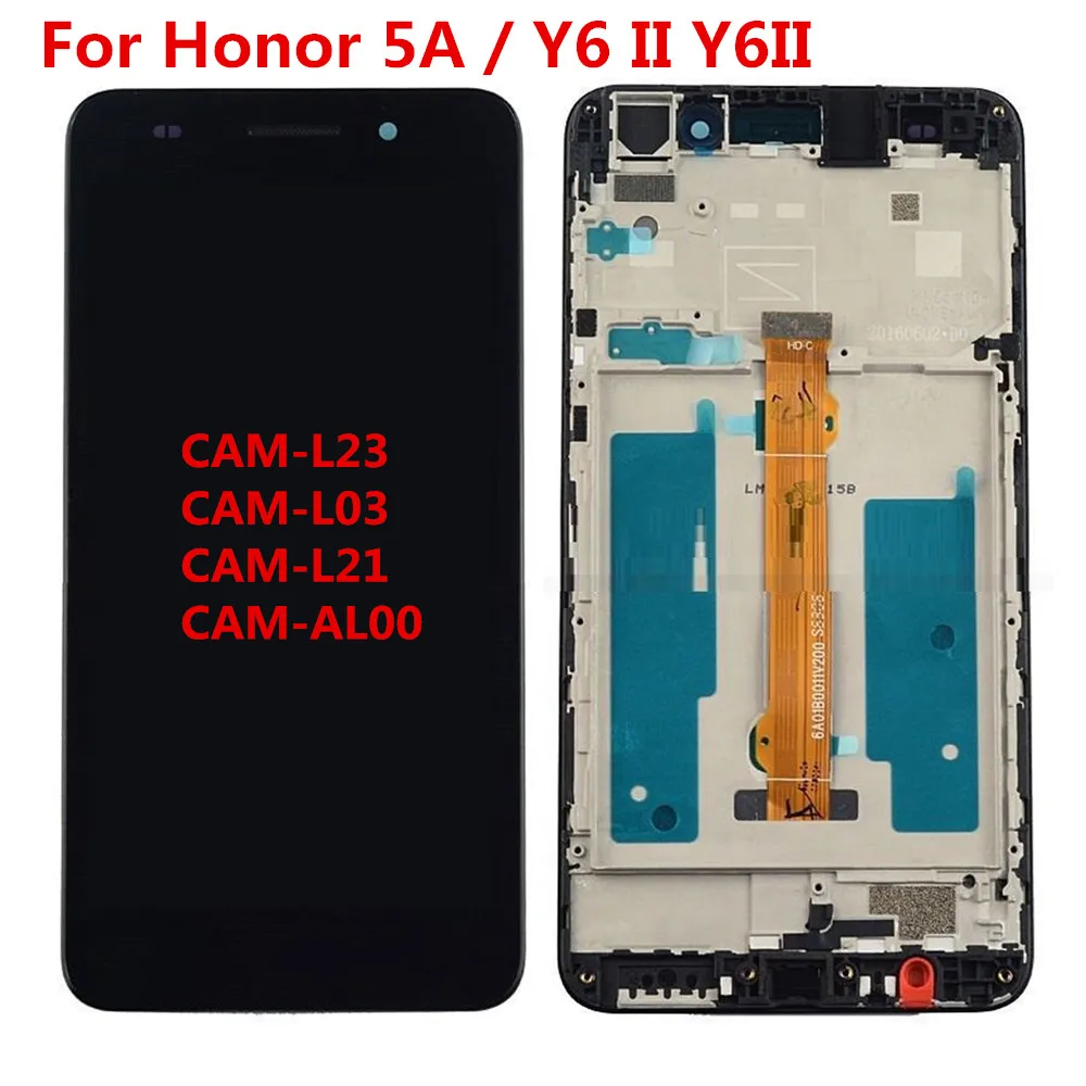 

5.5'' For Huawei 5A Y6II Y6 II CAM-L23 CAM-L03 CAM-L21 CAM-AL00 CAM-TL00 LCD Display Touch Screen Digitizer Assembly with frame