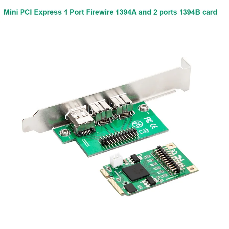  Mini pcie to1394 Ccard/1 * Firewire 1394A + 2 * 1394B puerto/Texas-INSTRUMENTS-XIO2213B compatible 