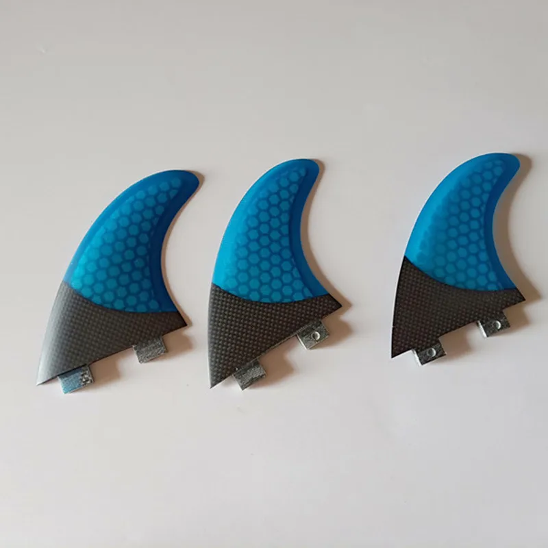 Сильный 3 к плавники из углеродного волокна серфинга соты синий цвет fin
