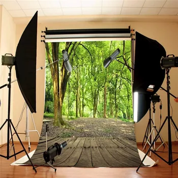 

5x7ft Vinly Green Forest Tree Floor Thin Vinyl Photography Background For Studio Photo Props Photographic Backdrops cloth