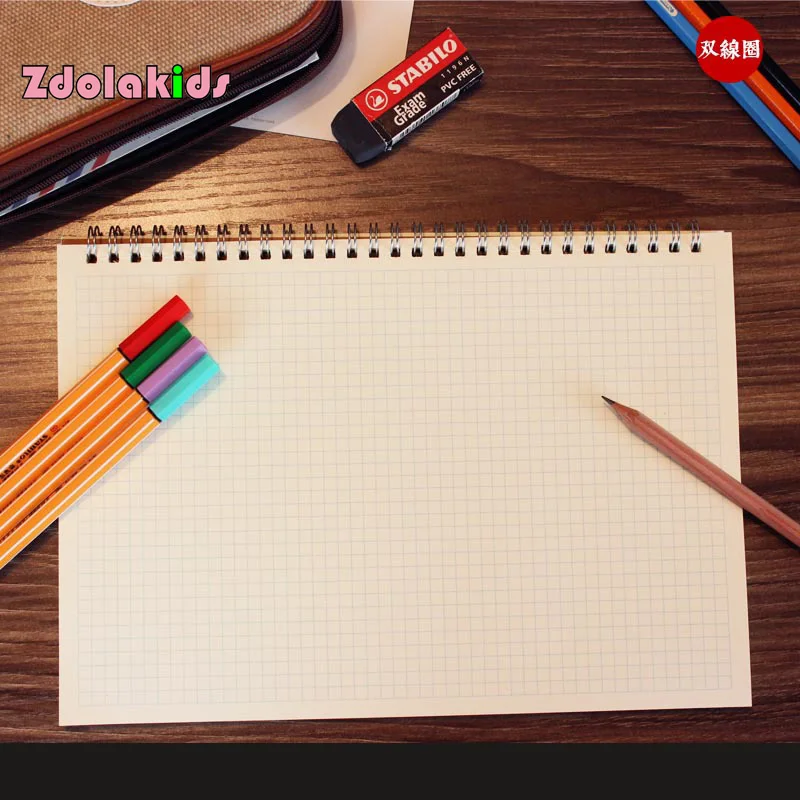 

16K UI Font Design Book Dot Grid Coil Notebook Spiral Notepad Draft Sketch Book Diary