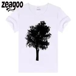 Zeagoo плотная Повседневное одноцветное Для женщин шеи экипажа Slim Fit мягкий короткий рукав Футболка белая tree84