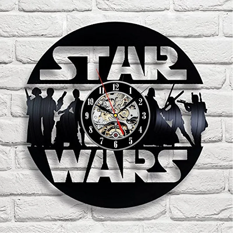 Star Wars Art Vinyl Wall Clock Gift Room Modern Home Record Vintage Decoration LED with 7colors Star Wars Art Vinyl Wall Clock Gift Room Modern Home Record Vintage Decoration LED with 7colors