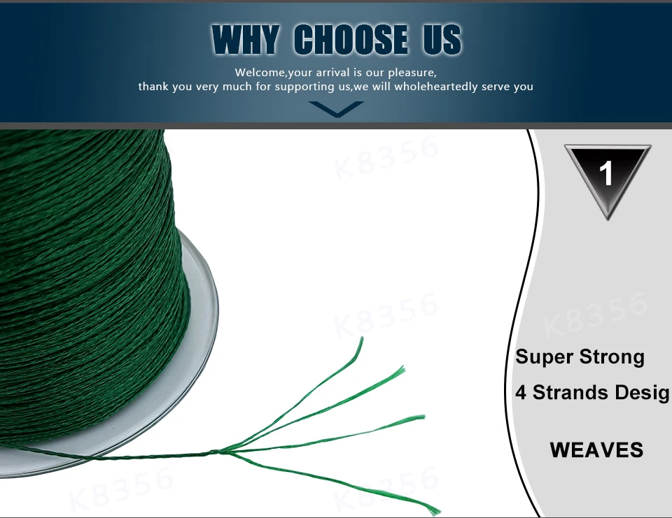 K8356 500M547Yards 4 Stands PE Line Braided Fishing Line 100% PE Multifilament Fishing Line Super Strong High Quality 15LB-50LB (9)