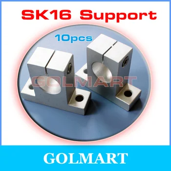 

10pcs SK16 SH16A 16mm Aluminum Linear Motion Bearing Slide rail shaft guide Support Socket Stand