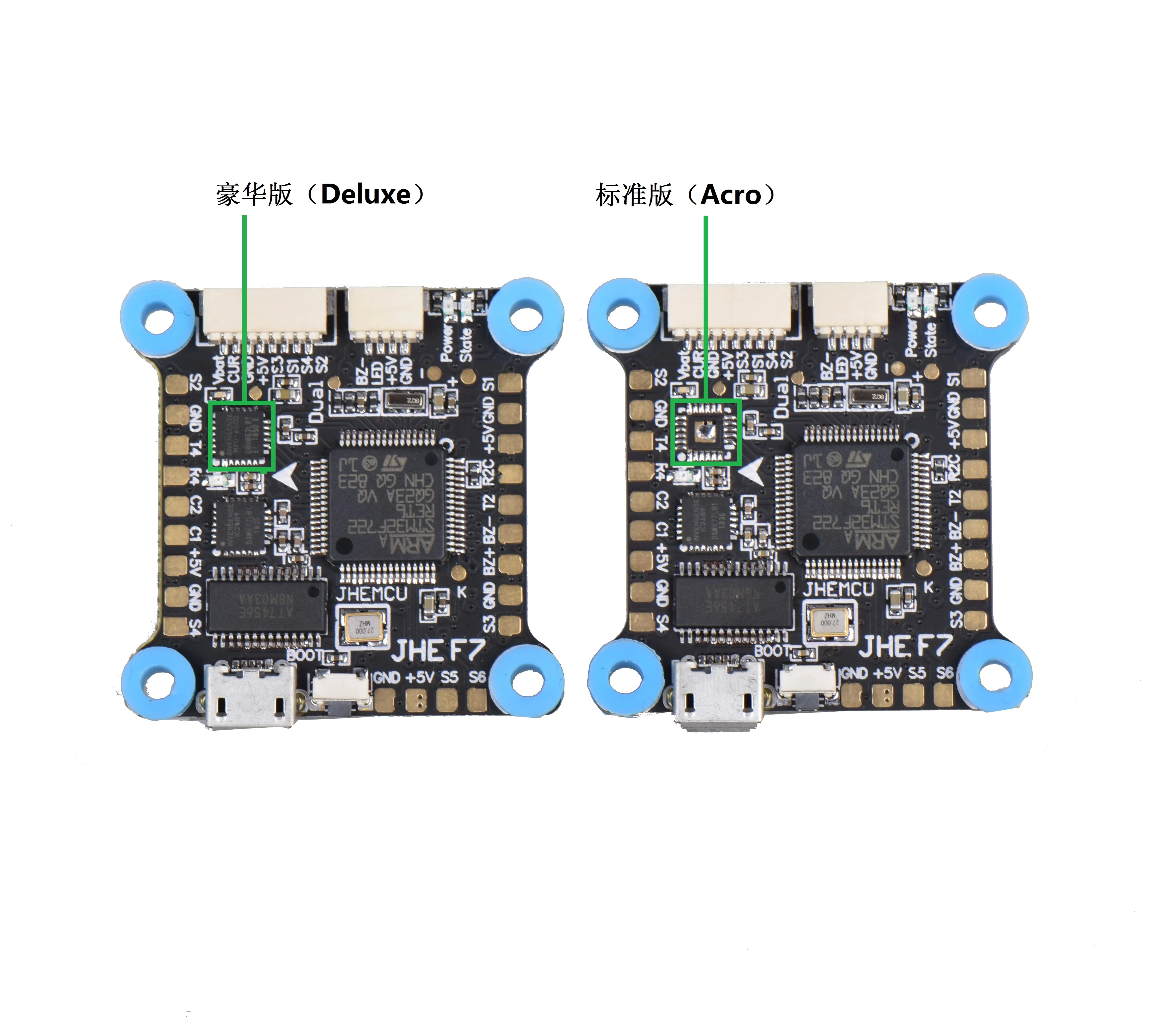 Контроллер полета JHEMCU 30 5x30 5 мм с двойным гироскопом F7 AIO OSD в 8 BEC и черная коробка