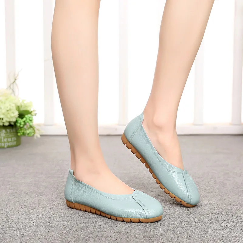 

Spring Autumn Women Shoes Cow Leather Flats Low-cut Slip-on Loafers Woman Fashion Casual Summer Boat Shoes Elegant High Quality