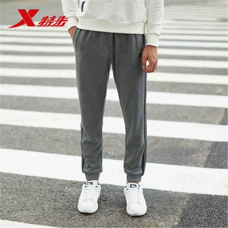 

XTEP 2017 Men's Outdoor Running sport Cotton Trousers long Sportwears Pants sweatpants for men free shipping 883329359143