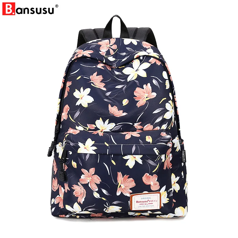 

Bansusu Backpack Women 15inch Laptop Backpacks For Teenager Fashion Leisure Travel Nylon backpack anti thief School Bags