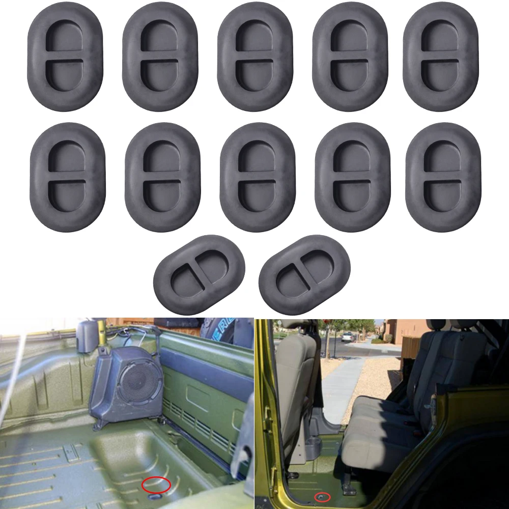 

Durable Oval Floor Pan Drain Plug For 2014-2018 Jeep Wrangler JK & JL Floor Pan Plug Floor Drain Plug Black Car Accessories