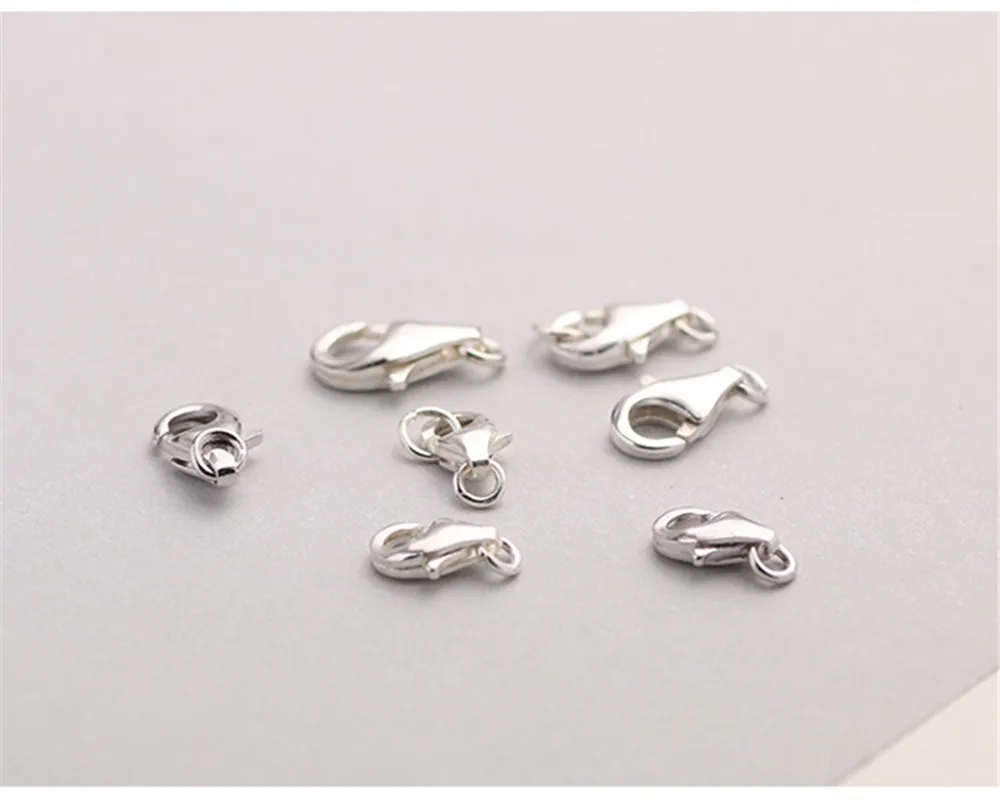 

Free 50pcs a lot 925 sterling silver jewelry findings Accessories lobster clasp with opening jump ring fittings charms FY-10