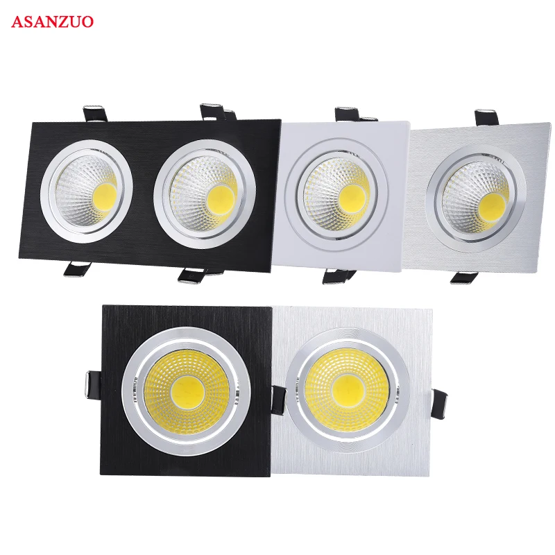 

Dimmable Square Recessed Single Double LED COB Downlight 5w 10w 15w 20w 30w LED Spot light decoration Rotatable Ceiling Lamp