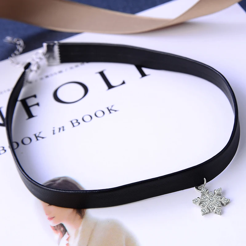 Sale New Reiki Punk Korean S925 Pendant Element Accessories Wholesale DIY Snowflake Wax Leat Necklace Gothic Style