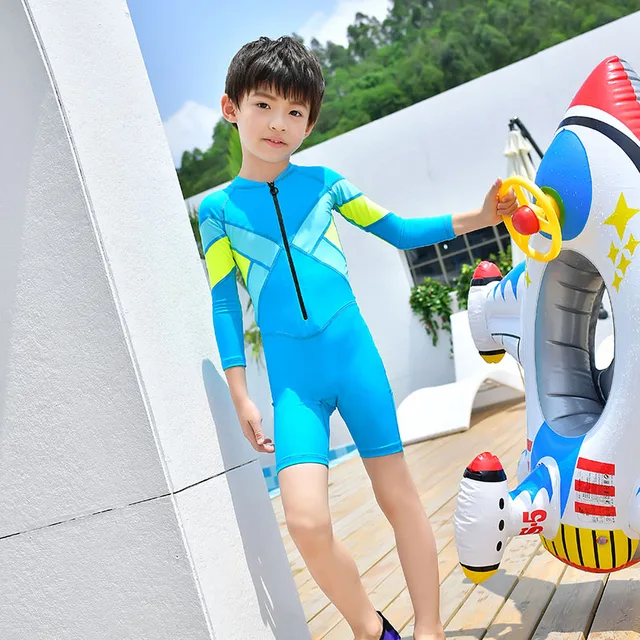 MEIYIER Triathlon Wet Suit Geometric Child Swimwear One Piece Kids