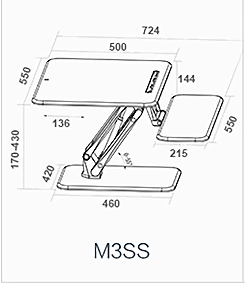 Настольная подставка Loctek M3SS регулируемая по высоте для ноутбука складной
