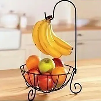 

Fashion Useful Fruit Vegetable Wire Basket Metal Bowl Kitchen Storage Desktop Display