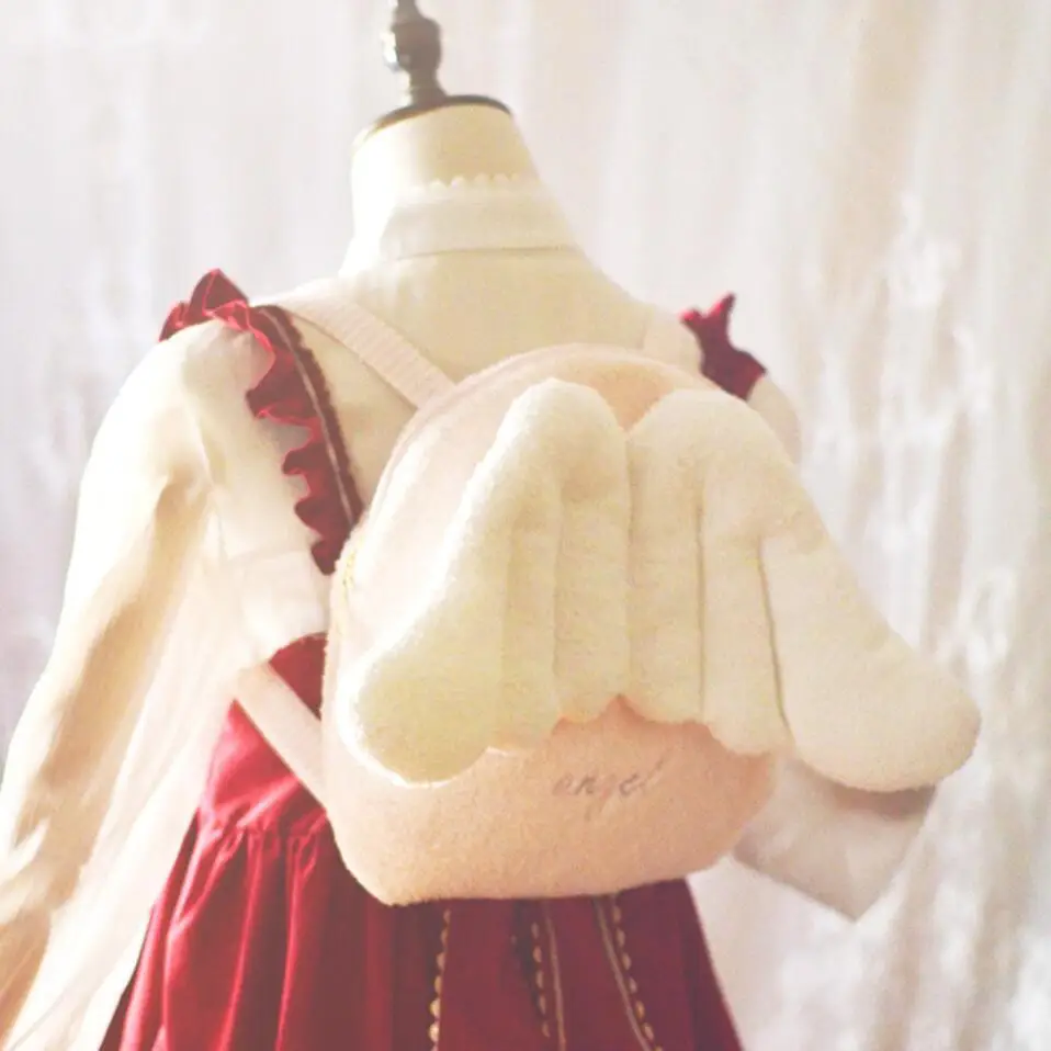 Розовый Kawaii Angel's Wings японский сладкий Лолита девушка сумка с феей рюкзак милый