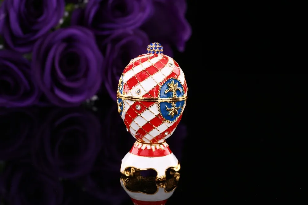 QIFU красивые красочные qifu faberge яйцо металлическая коробка для безделушек ремесло украшение дома