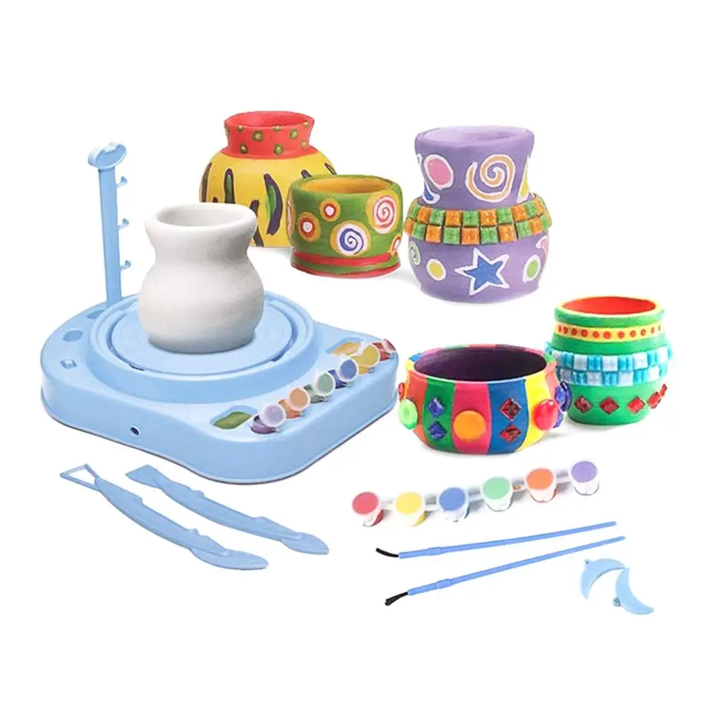 

Children's Pottery Art Toy Handmade Ceramic Art Decoration Electric Pottery Making Machine English Version Educational Toys