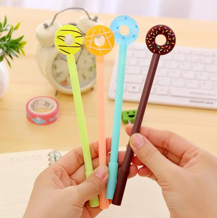 

1 Piece Lytwtw's Korean Stationery Candy Sweet Cute Doughnuts Creative School Office Supplies Gel Pens Gift Donut Novel Handles