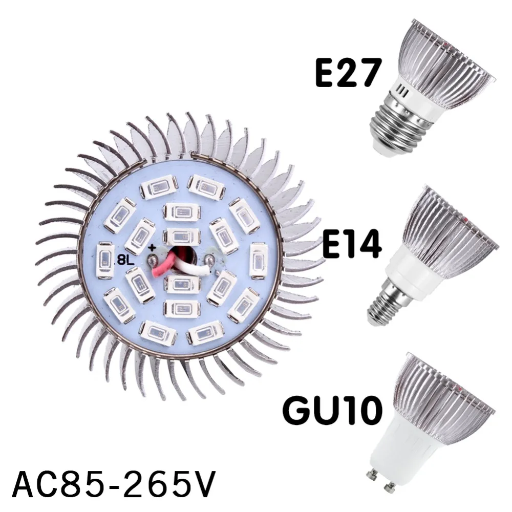 E27 E14 cfl светодиодный светильник полного спектра для выращивания растений MR16 GU10