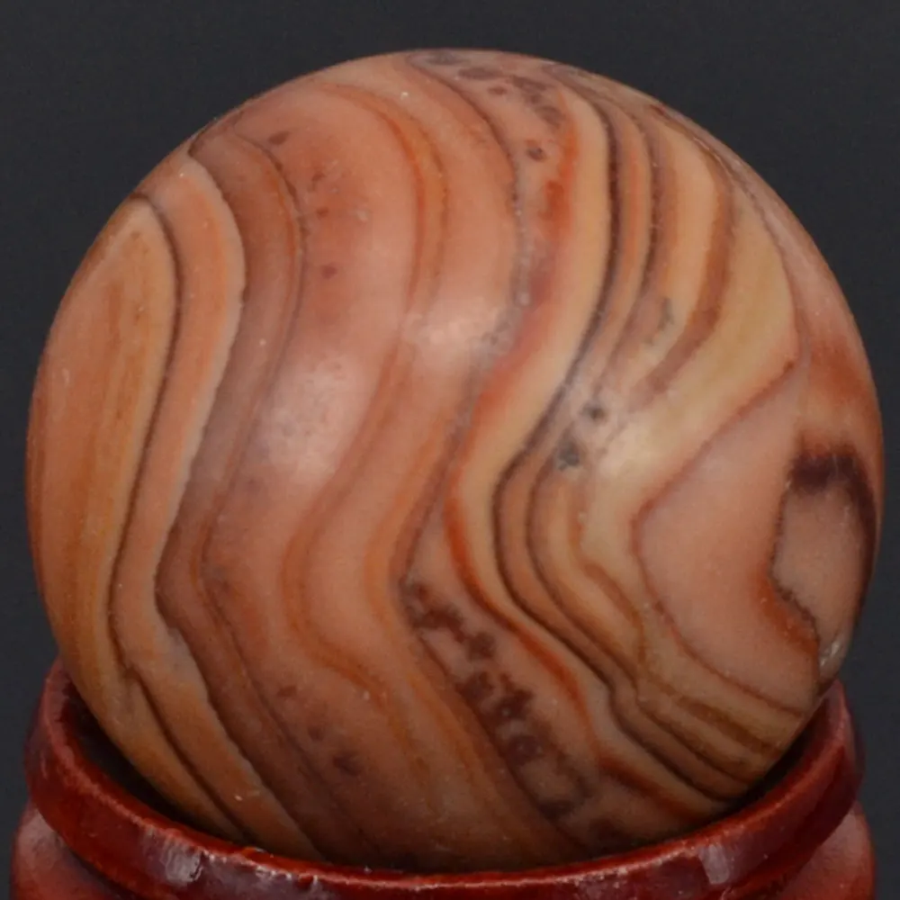 29MM Natural Coffee Picture Jasper Stone Sphere Crystal Ball Chakra