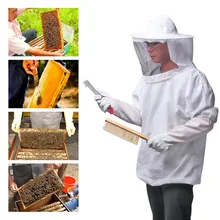 1 комплект костюм пчеловода с капюшоном и анти-beewear J скребок пчелиная щетка щетиной пчелы развертки кожаные перчатки